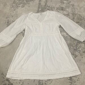J. Crew White Lace Trim Dress